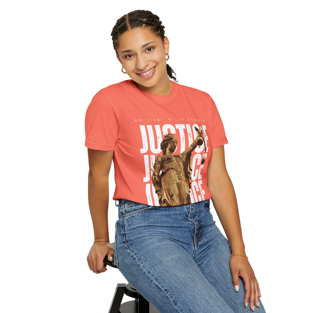 Justice Statue Unisex T-shirt, Casual Wear, Inspirational Gift, Equality Shirt, Art-Inspired Clothing, Birthday Gift, Statement Tees