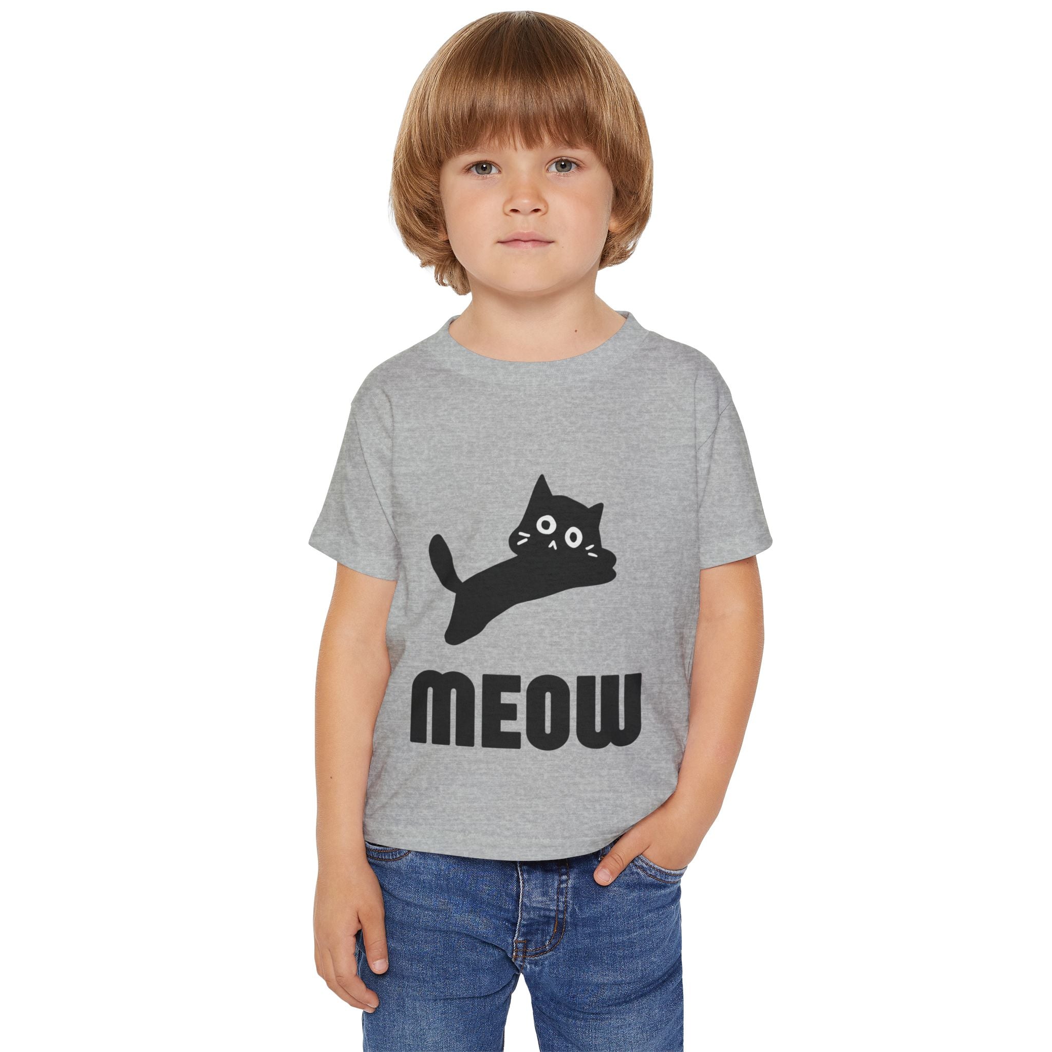 Cute Cat Meow Toddler T-shirt - Fun Kids Tee, Cat Lover Gift, Playful Outfit, Birthday Present, Everyday Wear