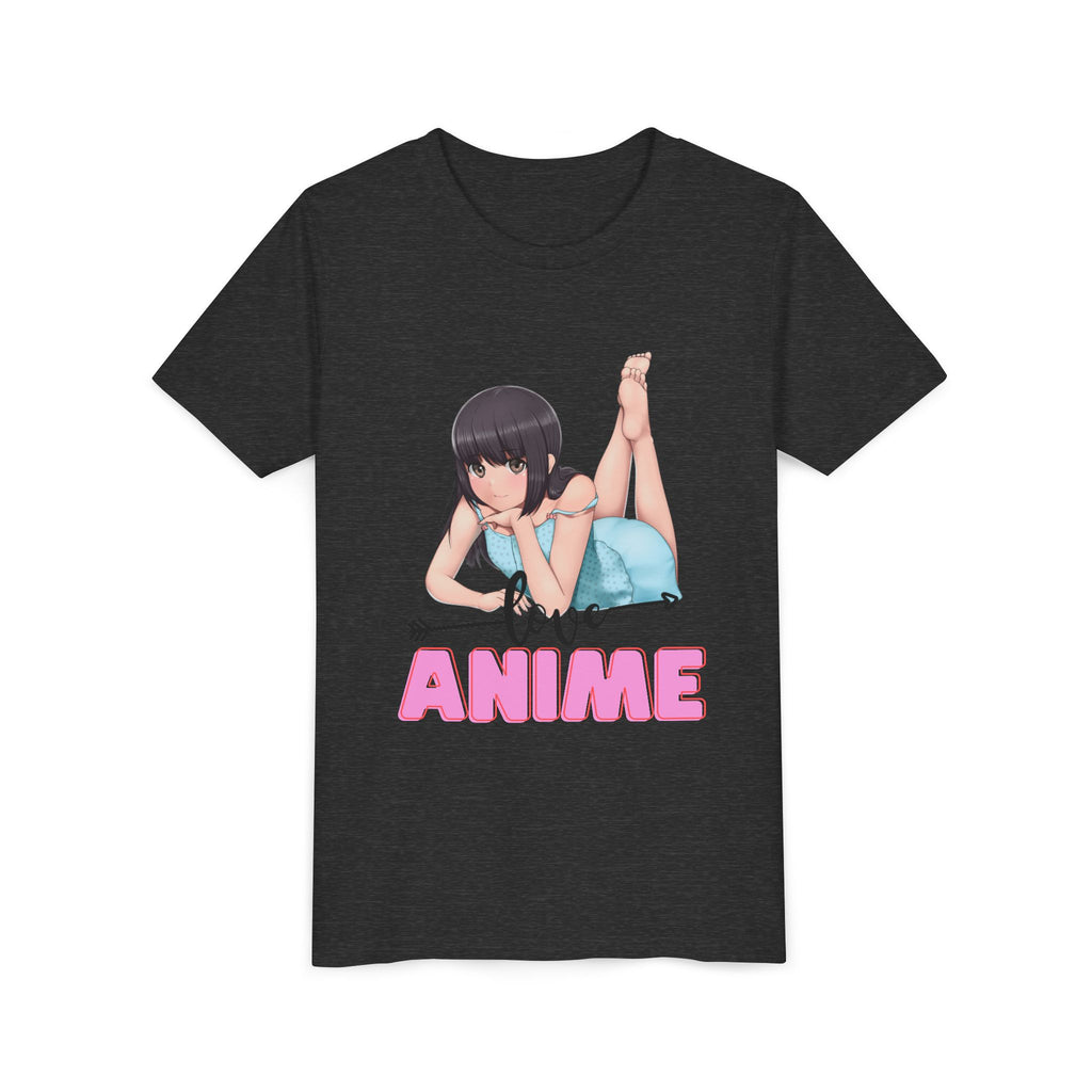 Anime Love Youth Tee, Kids' Anime Shirt, Manga Fans Gift, Cute Youth T-Shirt, Kawaii Apparel for Kids, Anime Enthusiasts Tee