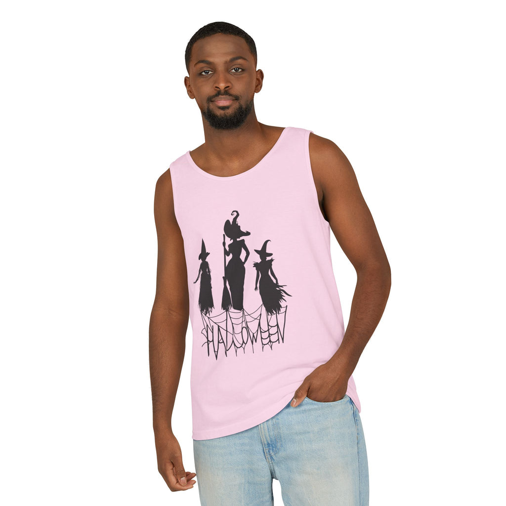 Halloween Witches Tank Top, Spooky Summer Shirt, Unisex Beach Wear, Fall Festival Apparel, Halloween Party Top
