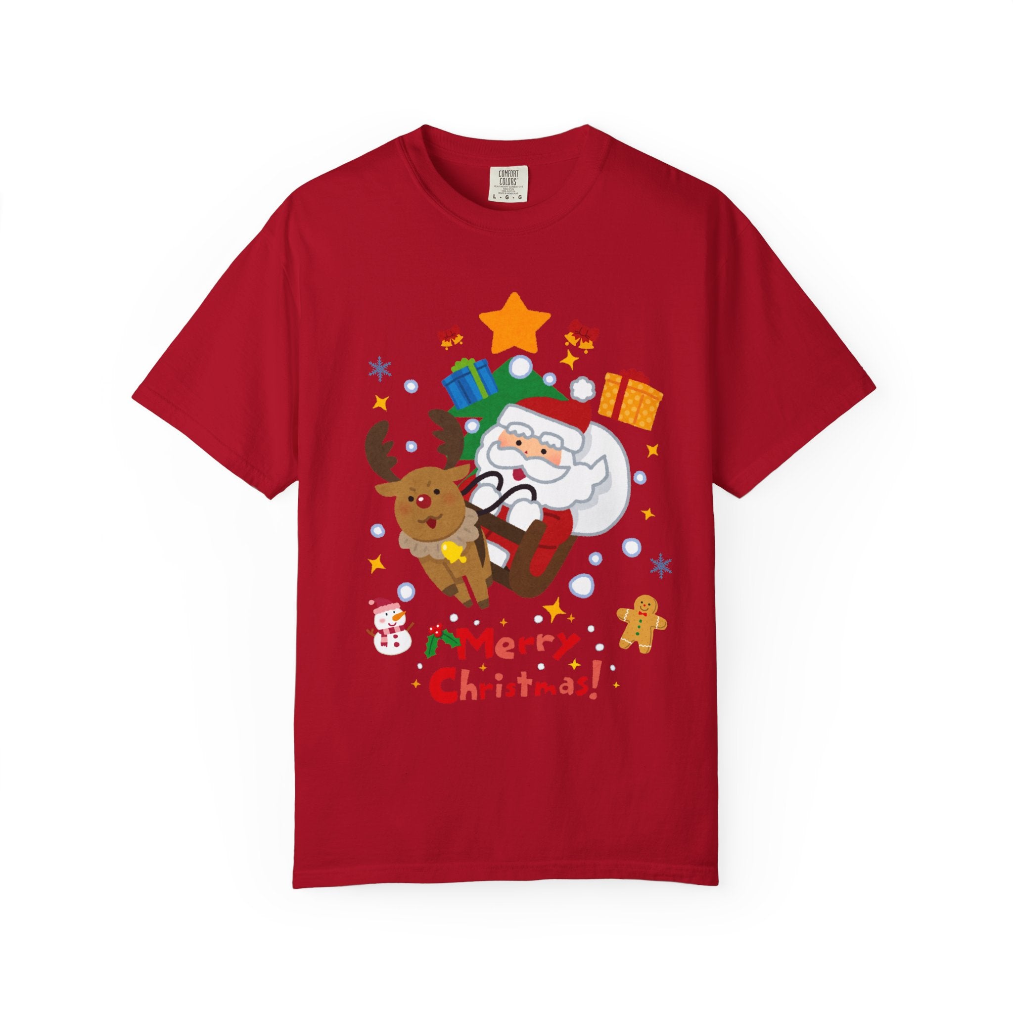 Festive Santa T-Shirt | Christmas Tee, Unisex Holiday Shirt, Merry Christmas Gift, Cute Design for Kids & Adults