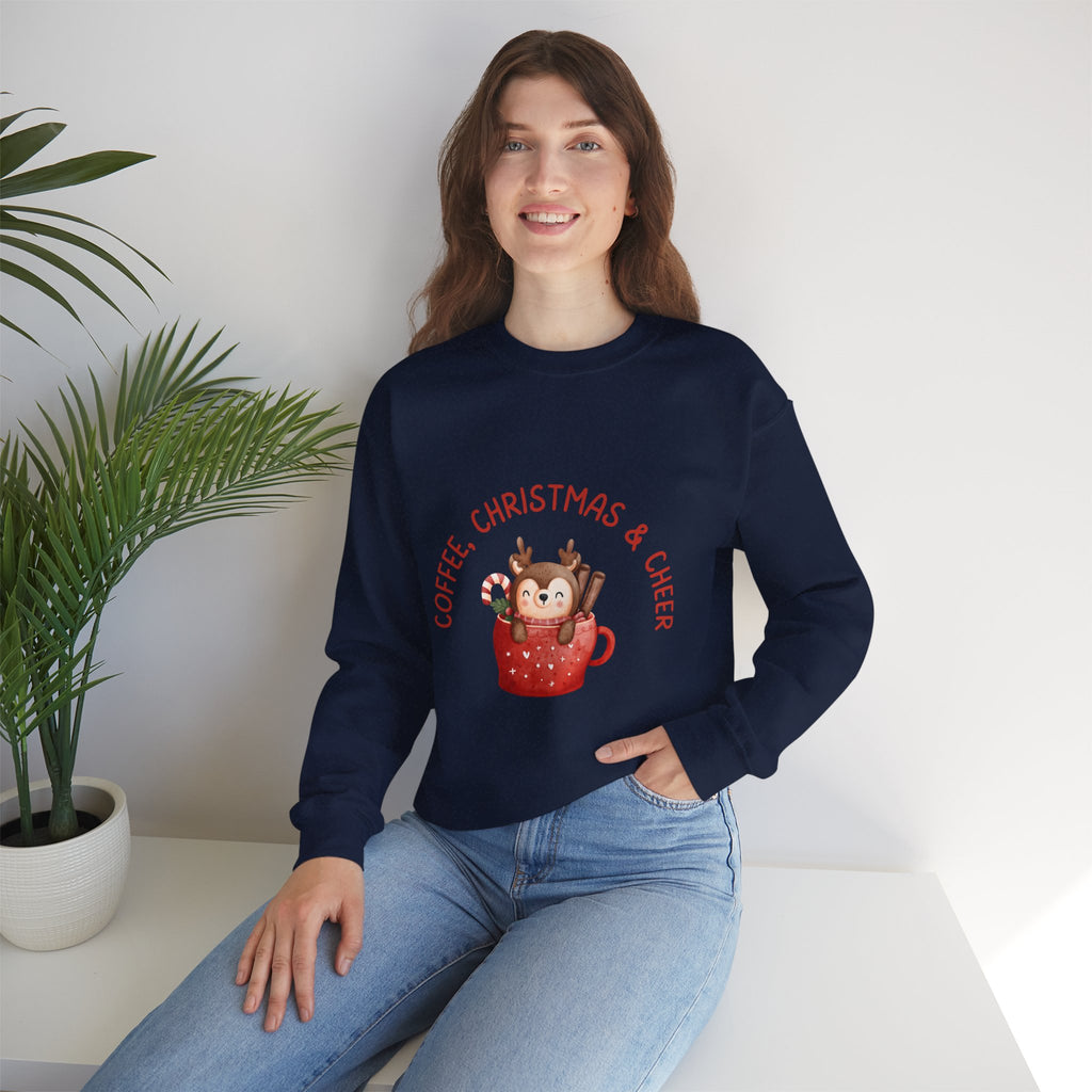 Cozy Holiday Sweatshirt, Perfect for Christmas Gatherings, Coffee Lovers Gift, Winter Wardrobe, Festive Apparel, Cheerful Decor