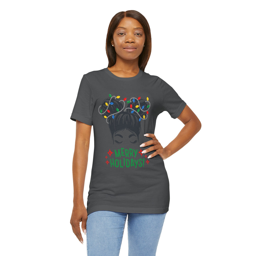 Festive Holiday Tee - Merry Holidays Graphic, Unisex Jersey Short Sleeve Shirt, Christmas Apparel, Seasonal Gift, Cozy Vibes