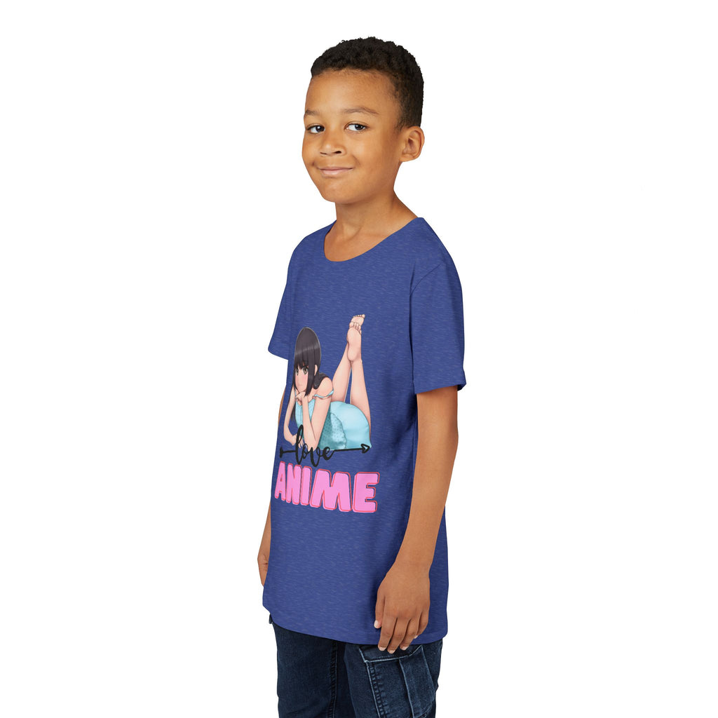 Anime Love Youth Tee, Kids' Anime Shirt, Manga Fans Gift, Cute Youth T-Shirt, Kawaii Apparel for Kids, Anime Enthusiasts Tee