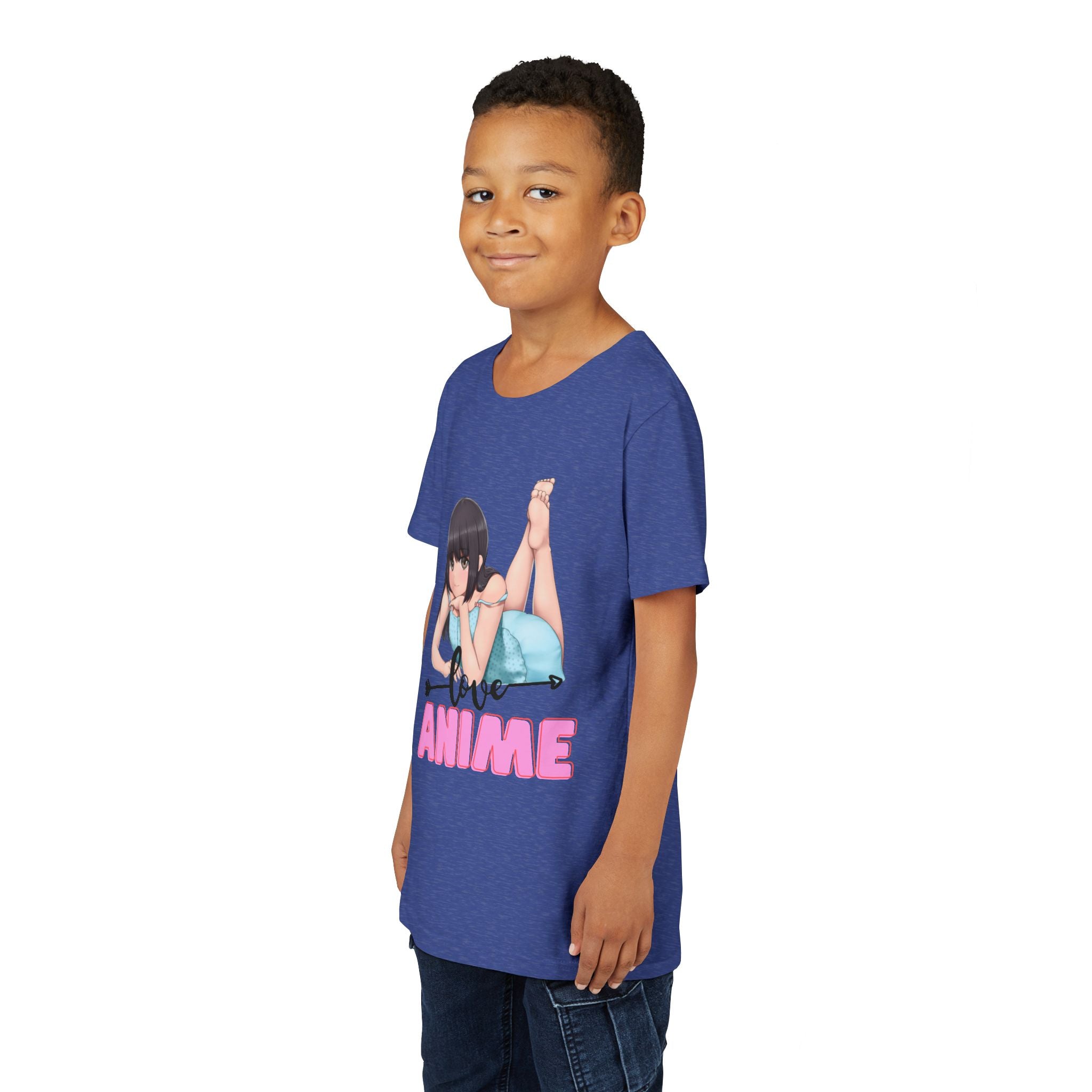 Anime Love Youth Tee, Kids' Anime Shirt, Manga Fans Gift, Cute Youth T-Shirt, Kawaii Apparel for Kids, Anime Enthusiasts Tee