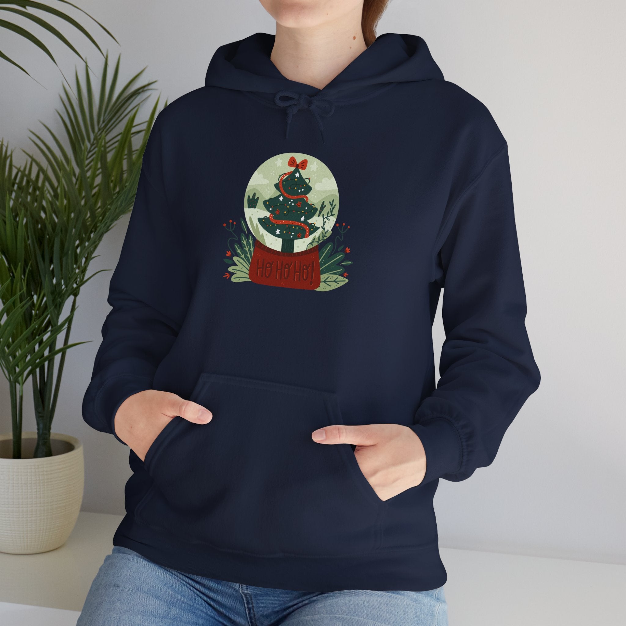 Cozy Holiday Hoodie with Snow Globe Design | Festive Gift, Winter Apparel, Christmas Sweatshirt, Unisex Hoodie, Seasonal Outfit
