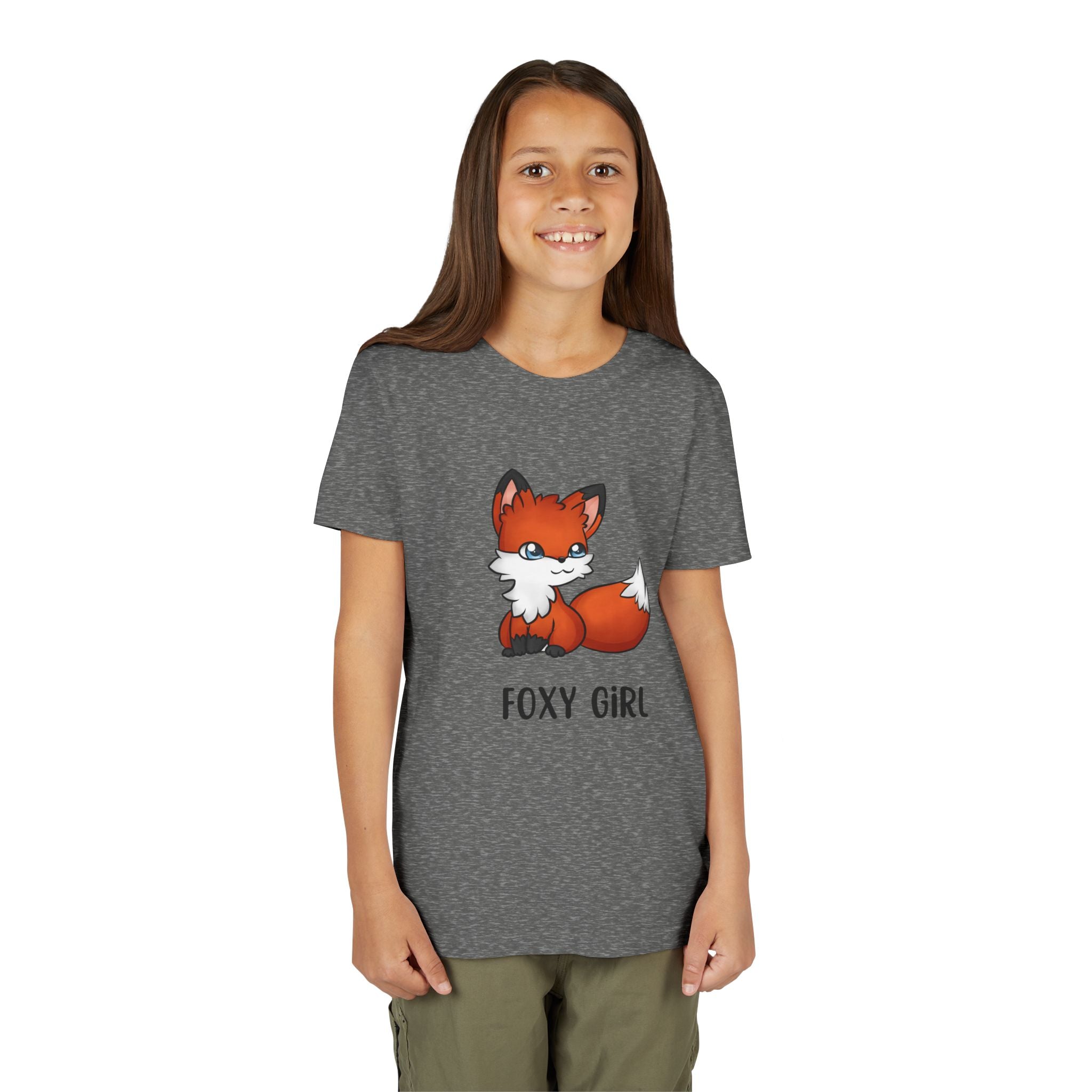 Foxy Girl Youth Tee, Cute Animal Shirt, Kids' Graphic Tee, Fun Fashion, Birthday Gift, Playful Style