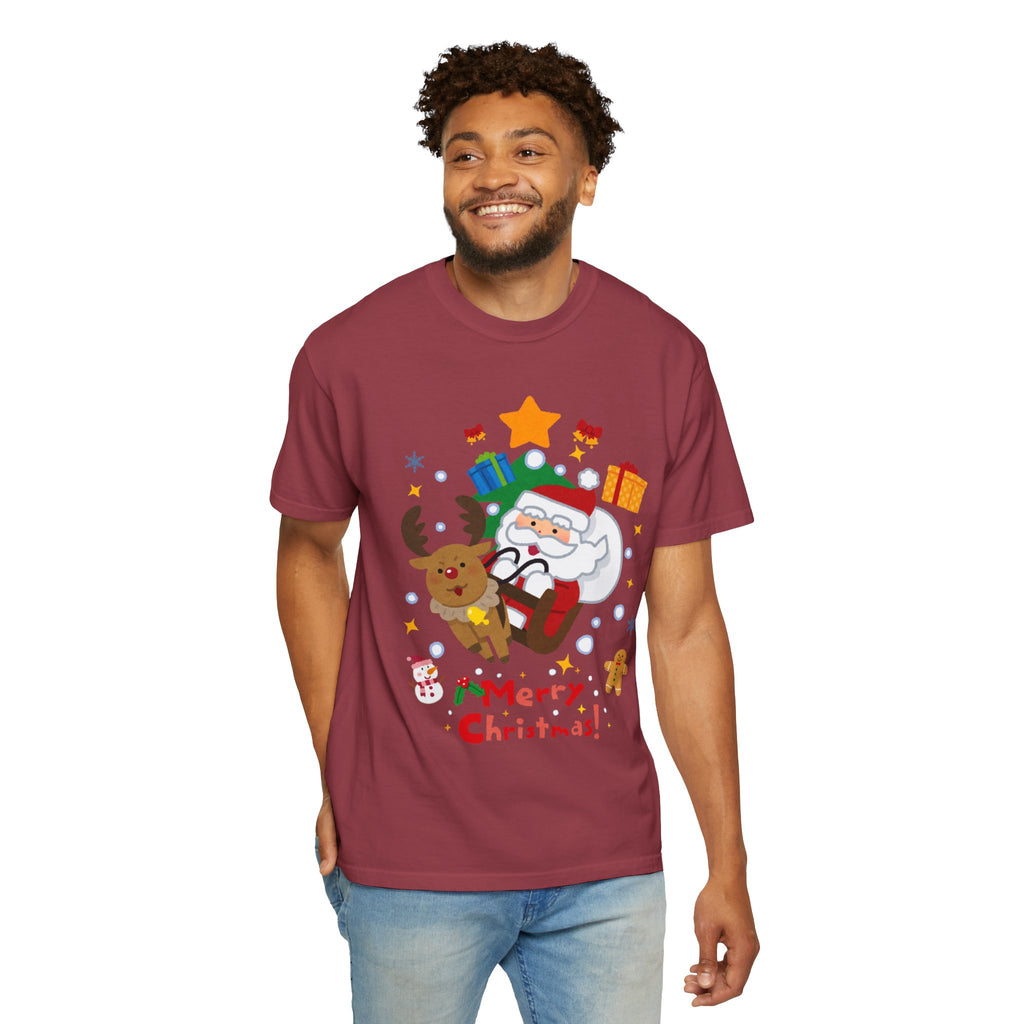 Festive Santa T-Shirt | Christmas Tee, Unisex Holiday Shirt, Merry Christmas Gift, Cute Design for Kids & Adults