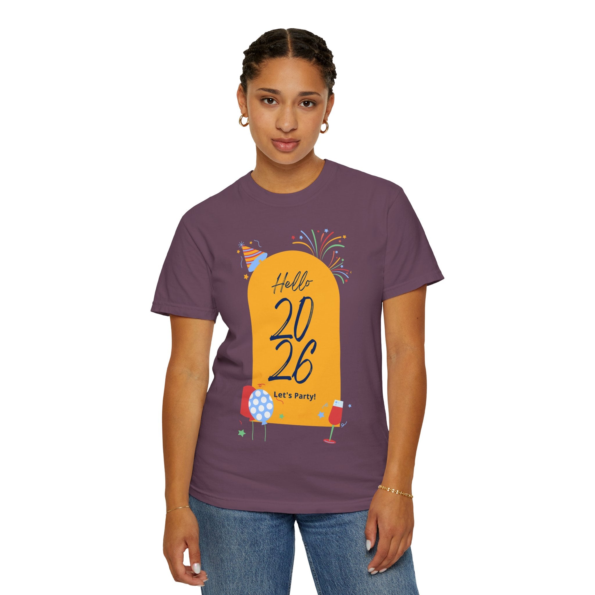 2026 Celebration T-Shirt - Party Vibes, Unisex Garment-Dyed Tee, Perfect for New Year, Birthdays, Gatherings, Fun Events
