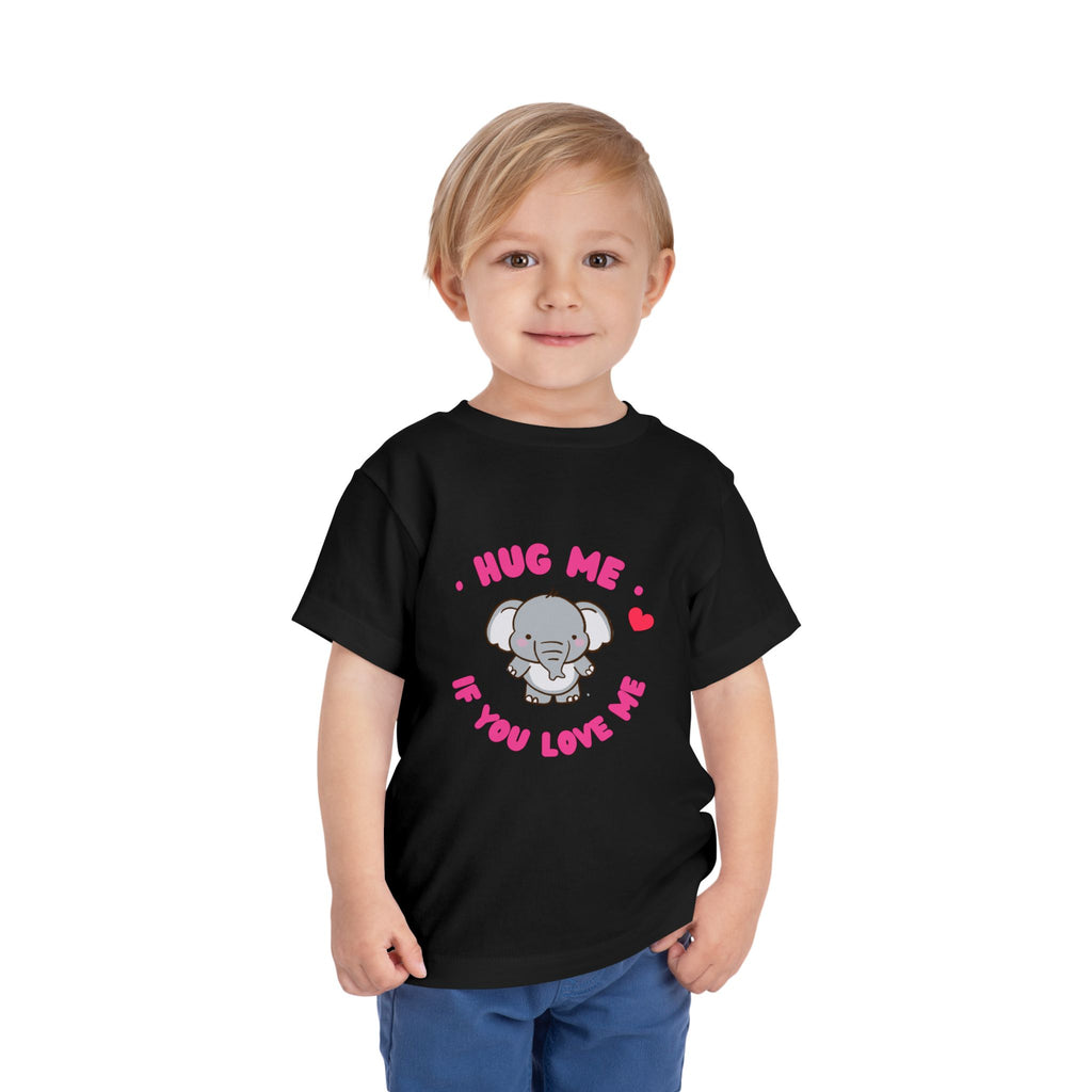 Cute Toddler Tee with Elephant Design - Perfect Gift for Birthdays, Playdates, or Library Visits, Hug Me If You Love Me, Kids Apparel, [...]