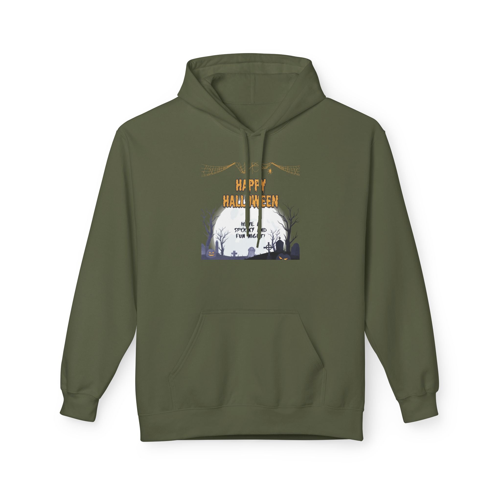 Spooky Halloween Fleece Hoodie, Unisex Softstyle Hoodie, Cozy Fall Apparel, Trick or Treat Sweater, Perfect for Halloween Parties