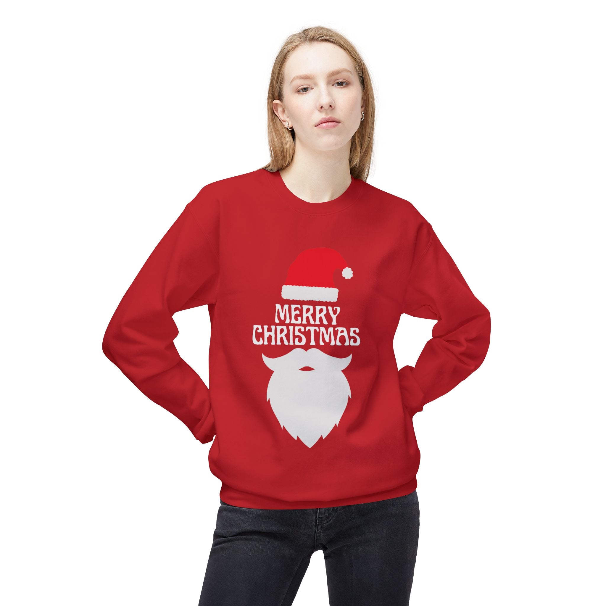Christmas Sweatshirt, Unisex Fleece Crew, Merry Christmas Sweater, Holiday Apparel, Seasonal Gift, Winter Comfort