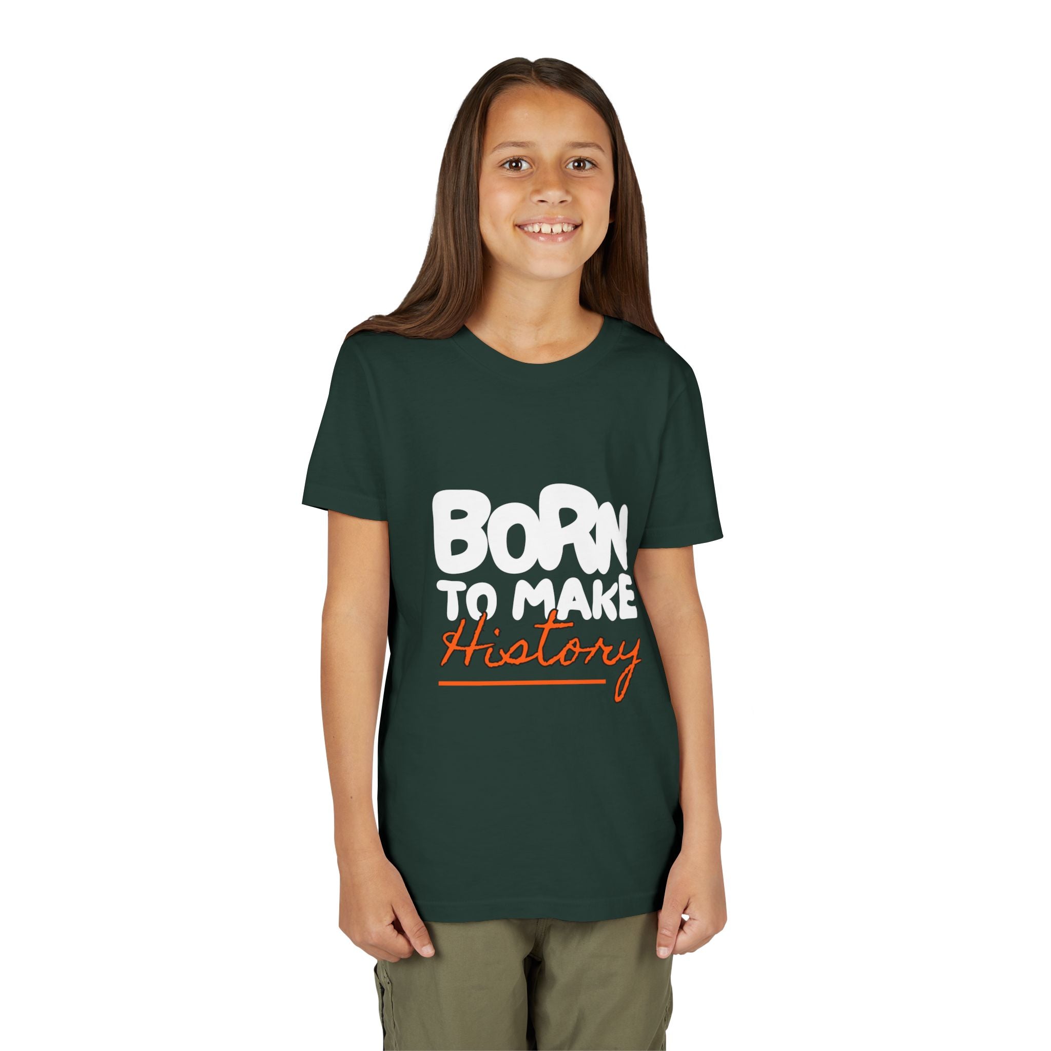 Born to Make History Youth Tee | Inspirational T-Shirt, Gift for Kids, Motivational Apparel, Birthday Present, Back to School