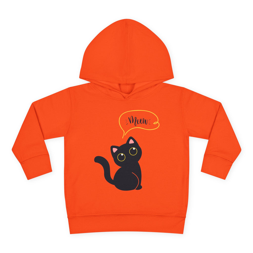 Black Cat Toddler Fleece Hoodie, Cute Kids Pullover, Cat Lover Gift, Birthday Present, Cozy Toddler Clothes