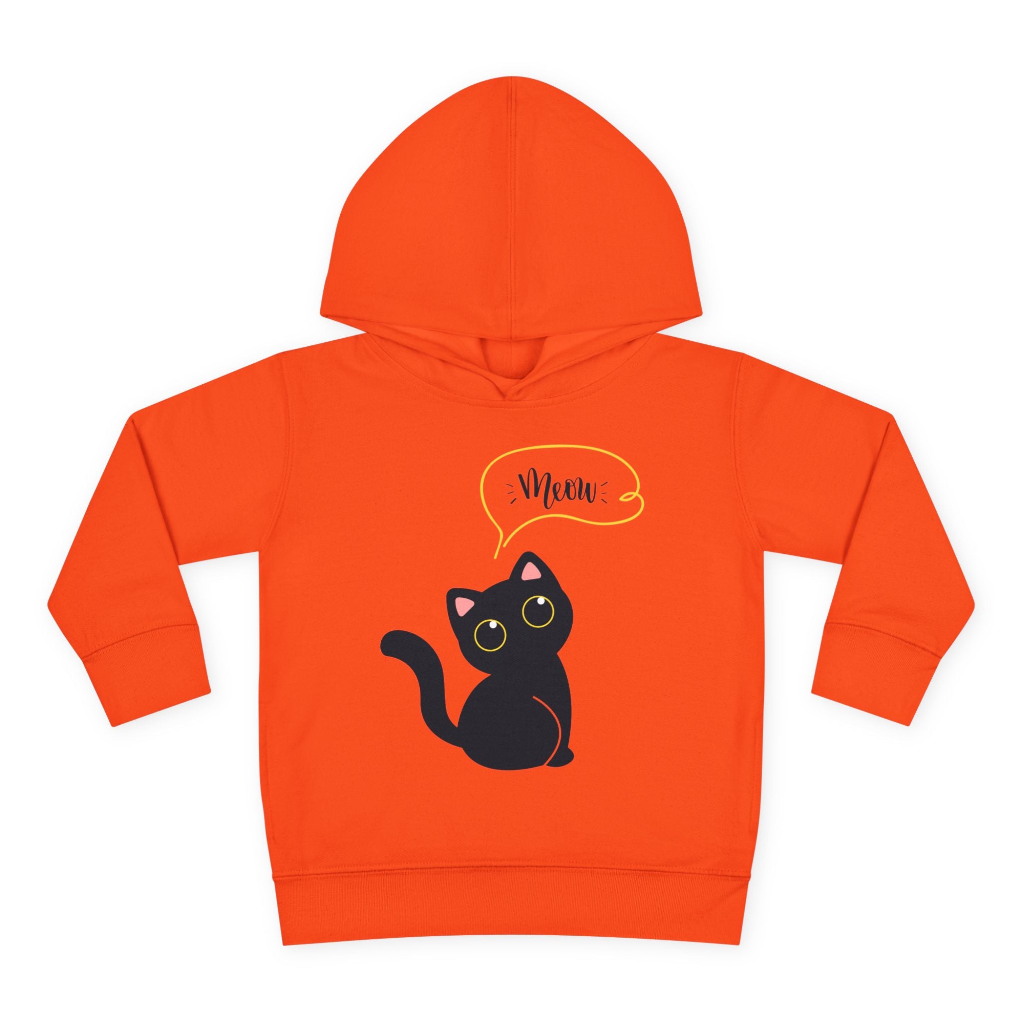 Black Cat Toddler Fleece Hoodie, Cute Kids Pullover, Cat Lover Gift, Birthday Present, Cozy Toddler Clothes