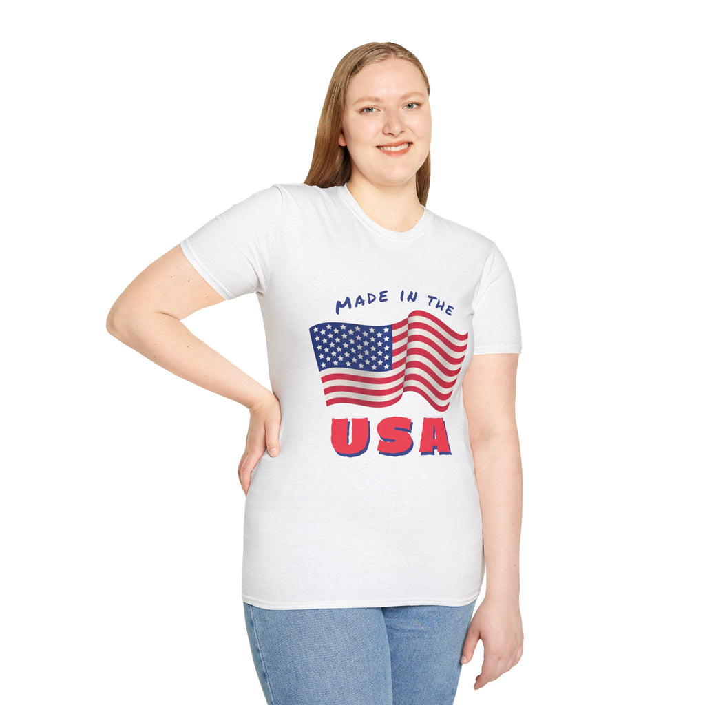 Patriotic Unisex T-Shirt, USA Flag Tee, Made in the USA Shirt, Independence Day Apparel, Gift for Veterans, Casual Wear