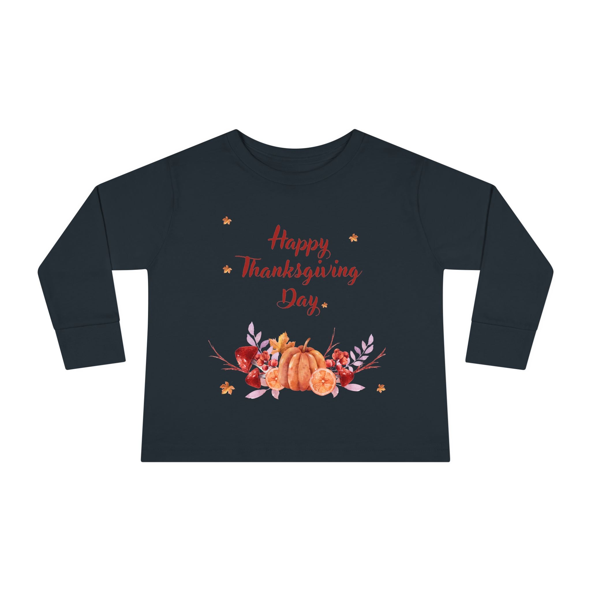 Thanksgiving Toddler Long Sleeve Tee, Kids Holiday Shirt, Autumn Baby Clothes, Family Gathering Outfit, Pumpkin Graphic Tee