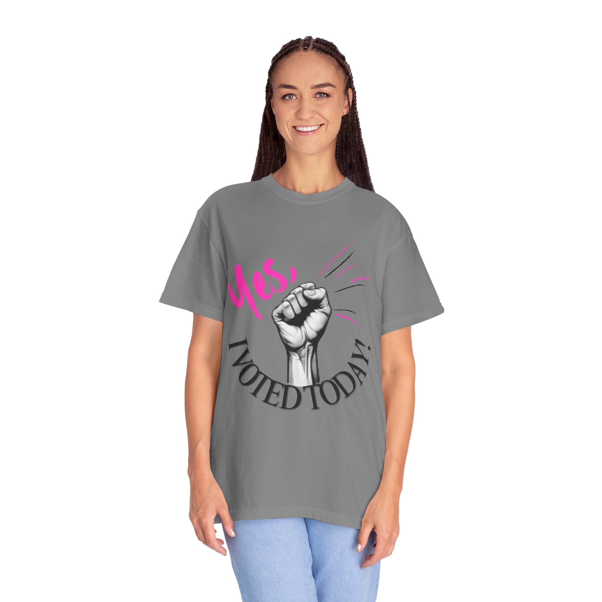 Empowering Voting T-shirt, Yes I Voted Today Tee, Unisex Garment-Dyed Shirt, Election Day Apparel, Civic Engagement Top