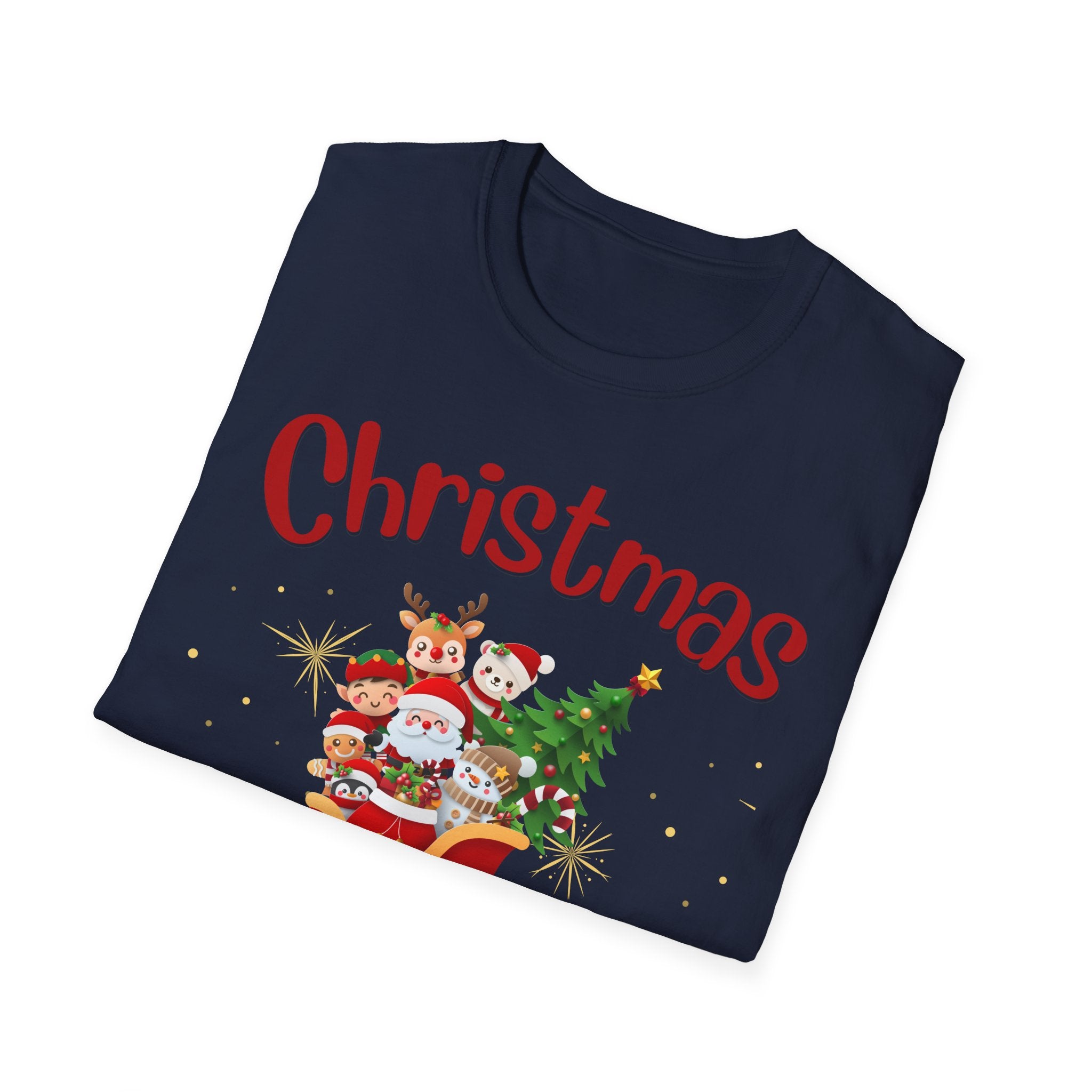 Christmas Themed Unisex Softstyle T-Shirt, Holiday Apparel, Festive Tee, Christmas Gift, Family Gatherings, Ugly Sweater Alternative