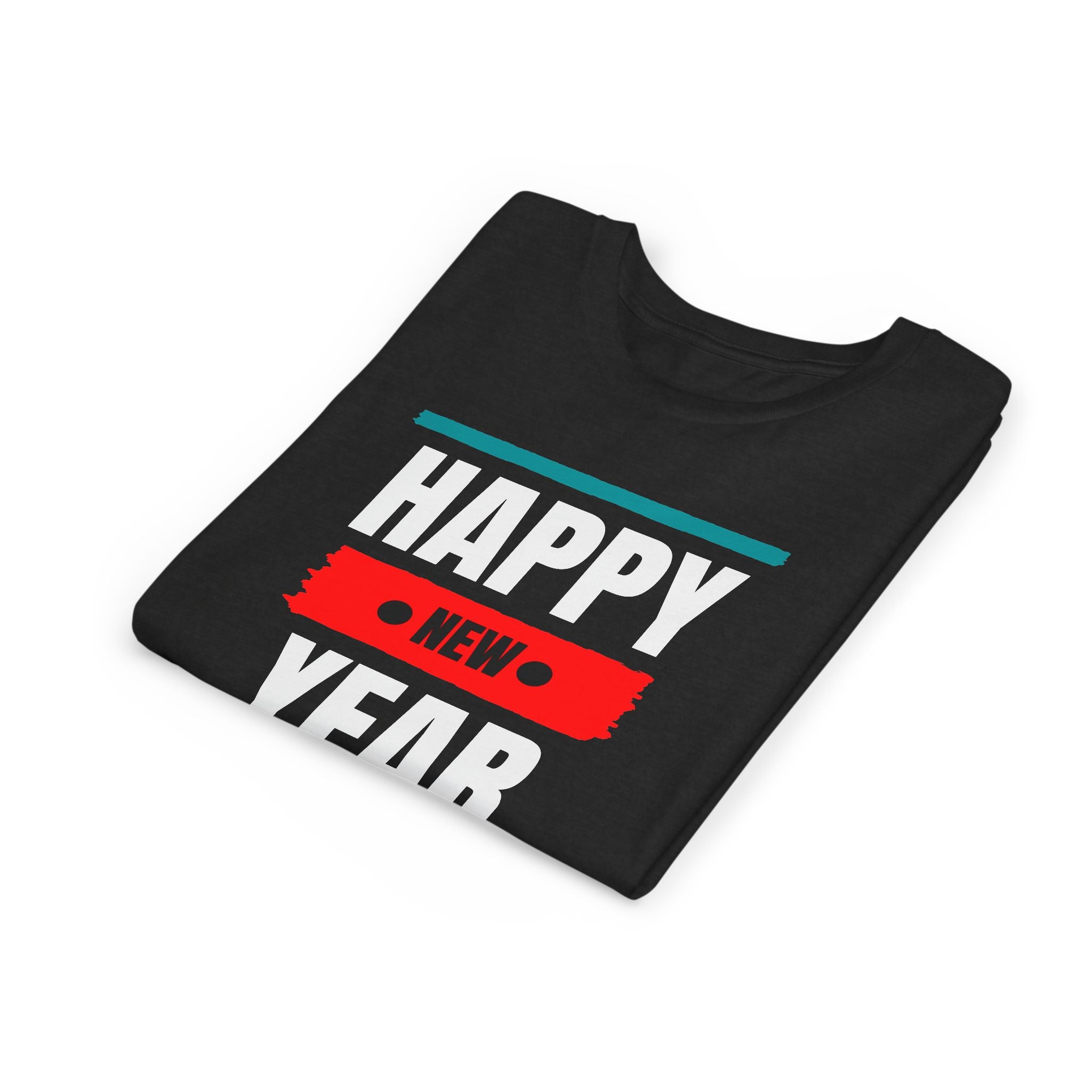 Happy New Year Youth Tee, Short Sleeve Shirt for Kids, Holiday T-Shirt, Party Apparel, Festive Clothing, New Year Celebration Gear