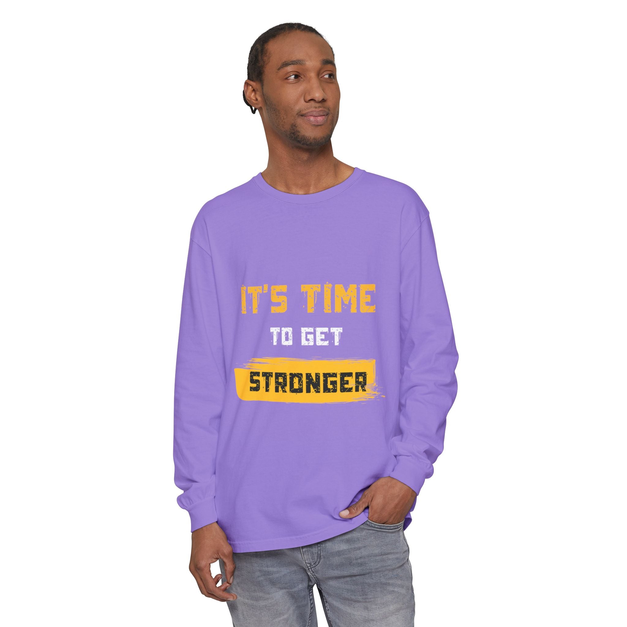 Unisex Motivational Long Sleeve Tee - 'It's Time Stronger' - Perfect Gift for Fitness Lovers, Gym Attire, Casual Wear, Inspirational [...]