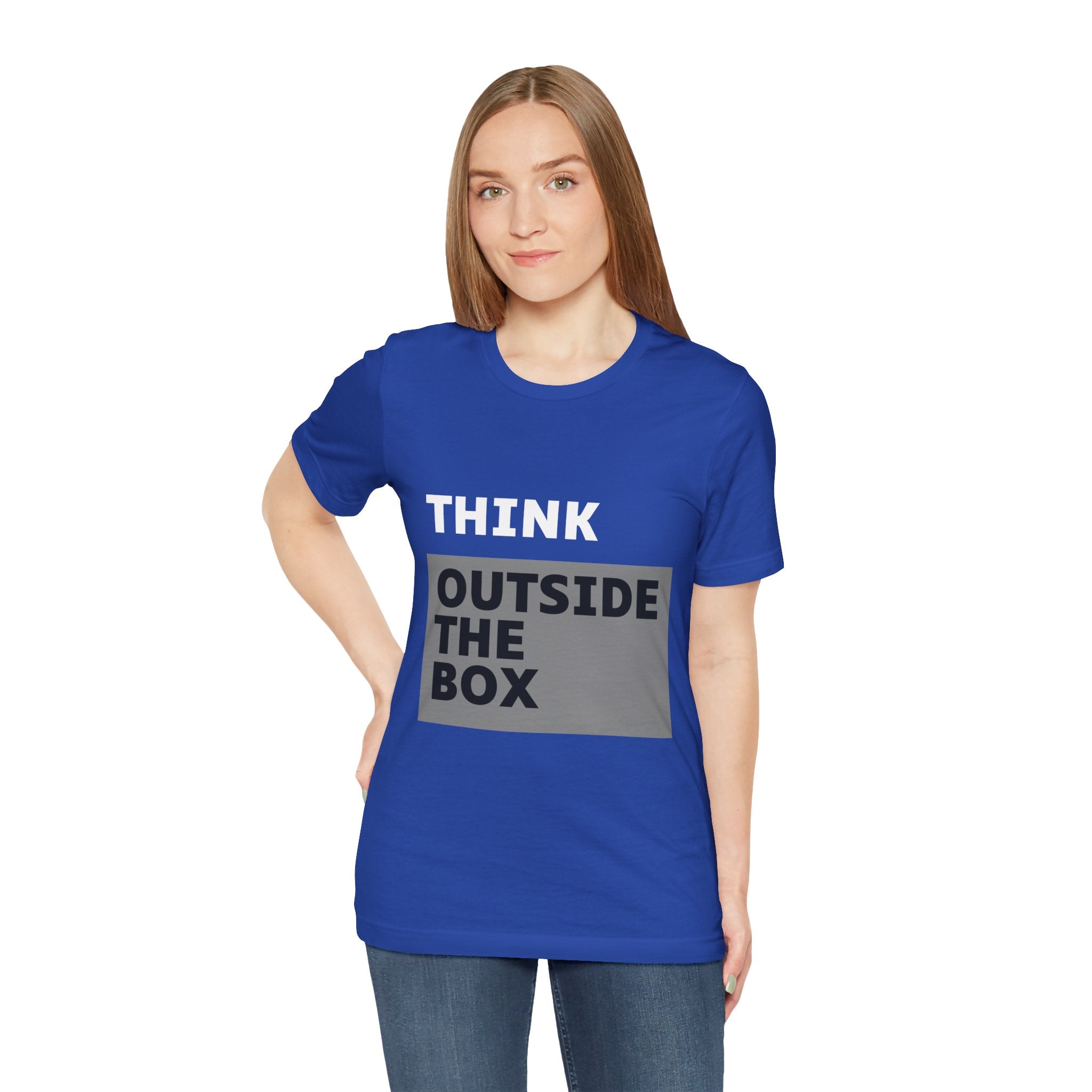 Think Outside the Box Unisex Tee, Short Sleeve T-shirt, Unique Design Shirt, Creative Tee, Unisex Graphic Tee