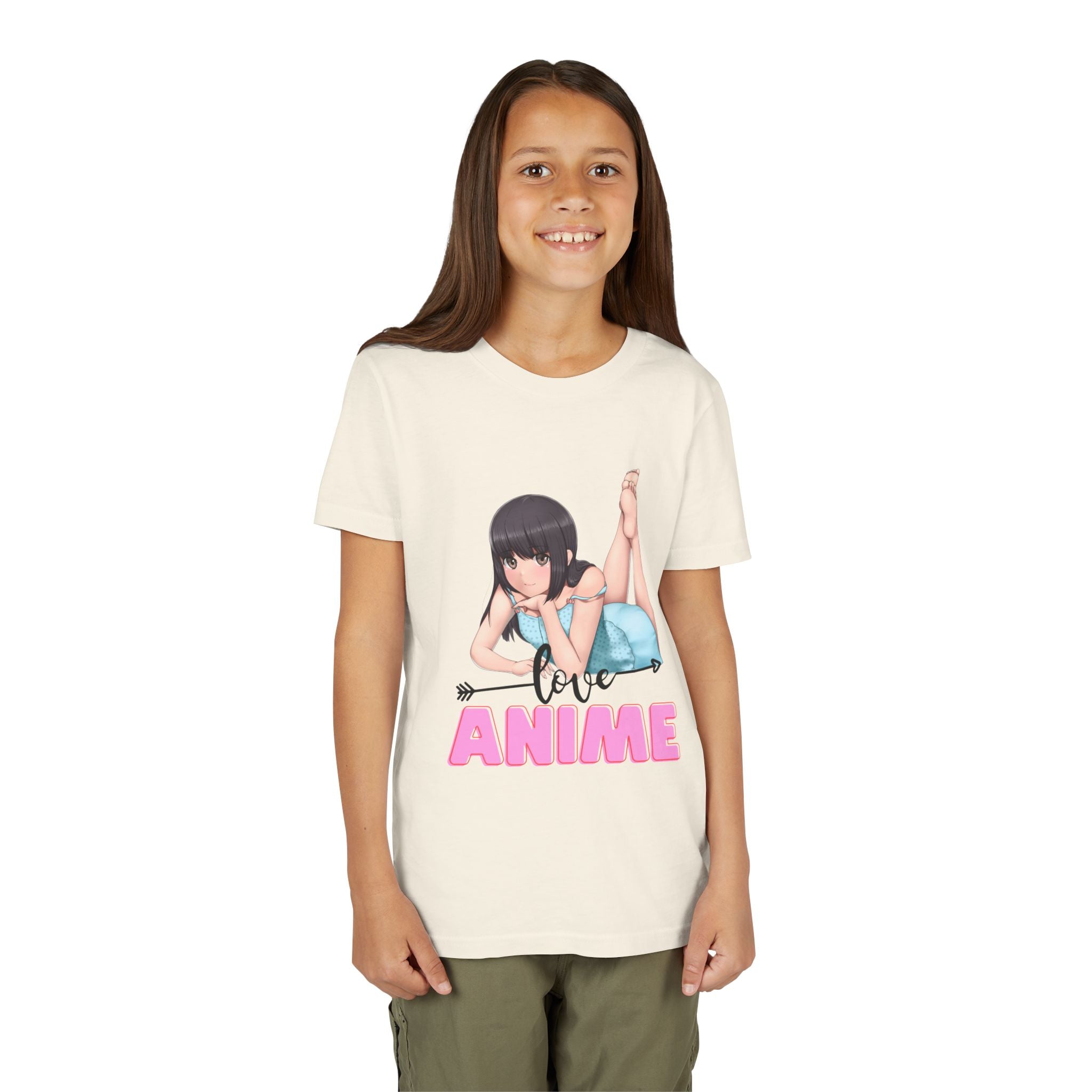 Anime Love Youth Tee, Kids' Anime Shirt, Manga Fans Gift, Cute Youth T-Shirt, Kawaii Apparel for Kids, Anime Enthusiasts Tee