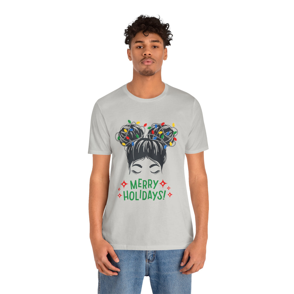 Festive Holiday Tee - Merry Holidays Graphic, Unisex Jersey Short Sleeve Shirt, Christmas Apparel, Seasonal Gift, Cozy Vibes