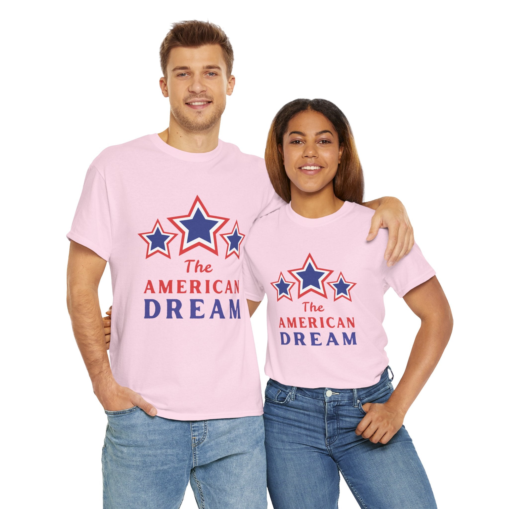 American Dream Graphic Tee, Patriotic Shirt, Unisex Cotton T-Shirt, Fourth of July Gift, Summer Casual Wear, Vintage Star Design