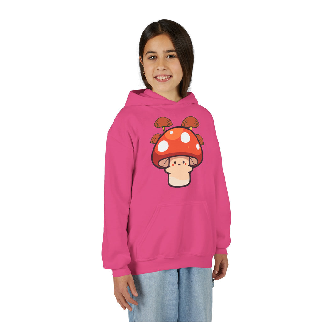 Cute Mushroom Youth Hoodie, Cozy Mushroom Sweatshirt for Kids, Perfect for Fall, Gifts for Young Nature Lovers, Fun Casual Wear