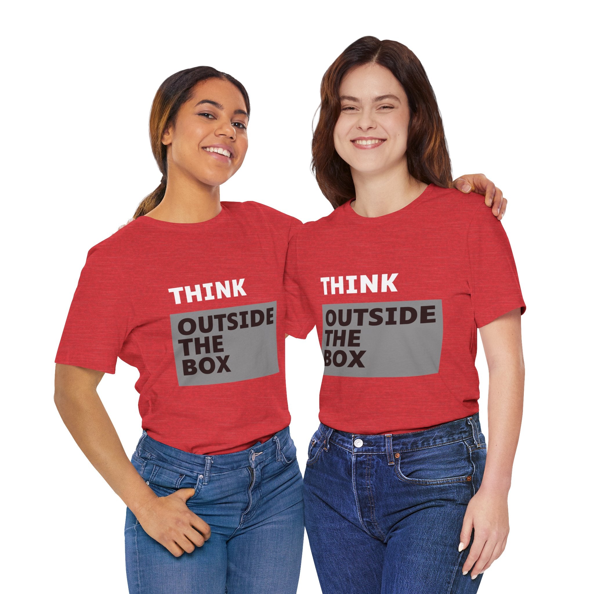 Think Outside the Box Unisex Tee, Short Sleeve T-shirt, Unique Design Shirt, Creative Tee, Unisex Graphic Tee