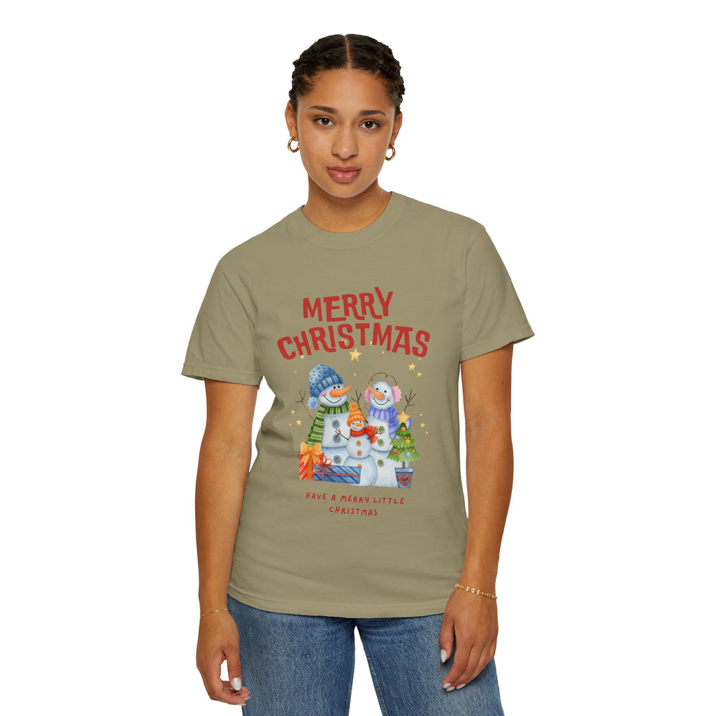 Merry Christmas Unisex Garment-Dyed T-shirt, Cozy Holiday Tee, Festive Winter Apparel, Christmas Gift, Seasonal Fashion