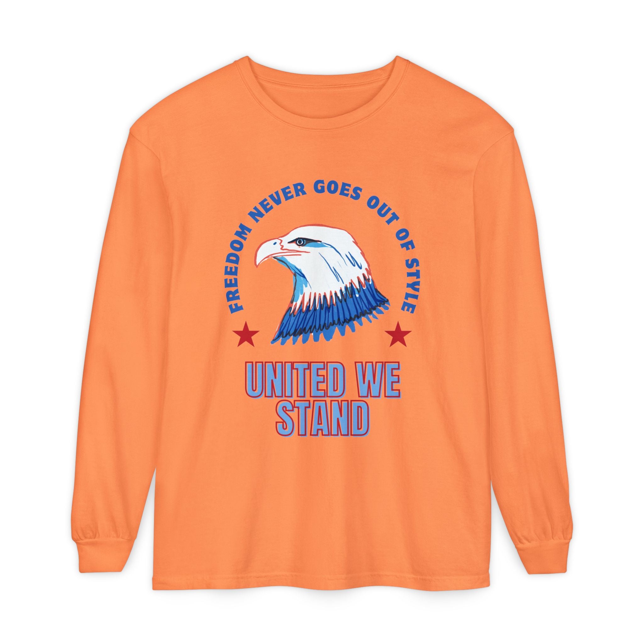 Patriotic Long Sleeve T-Shirt Perfect for Celebrating Holidays, Independence Days