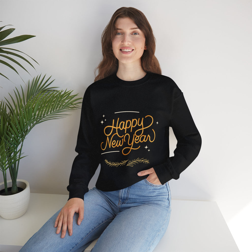 Happy New Year Unisex Crewneck Sweatshirt, Cozy Holiday Apparel, New Year Gift, Seasonal Fashion, Comfortable Sweater