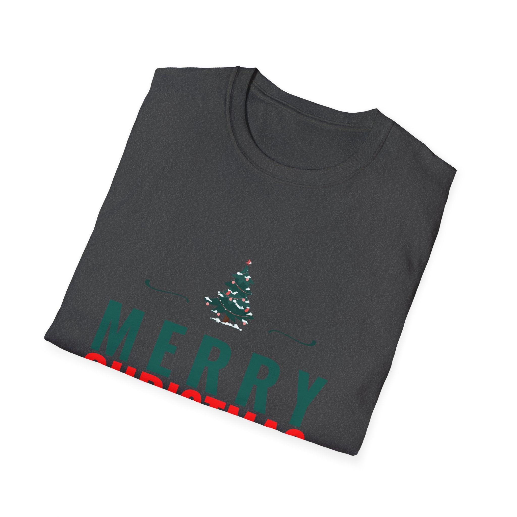 Merry Christmas Unisex Softstyle T-Shirt, Holiday T-Shirt, Christmas Apparel, Festive Tee, New Year Shirt, Gift for Him/Her