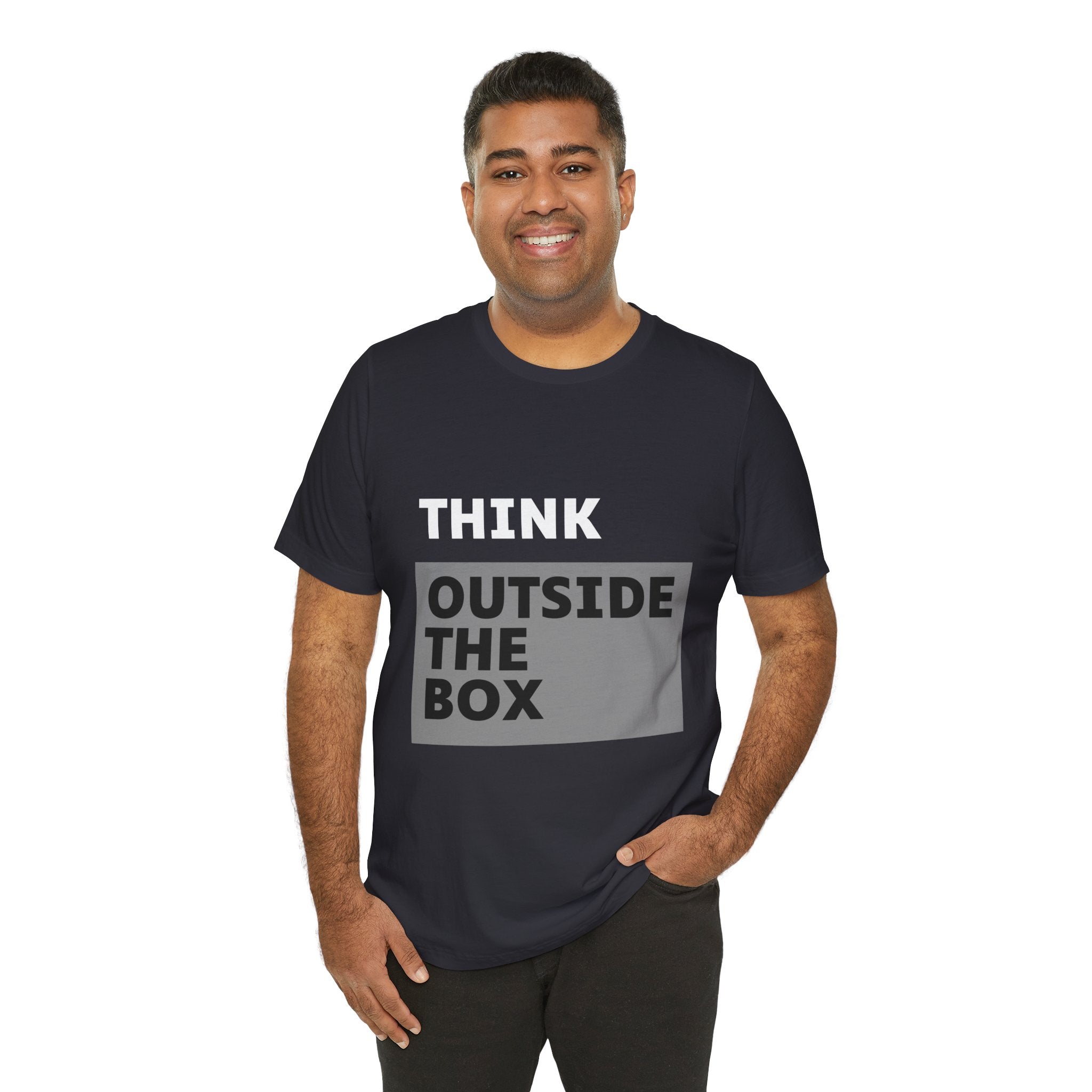 Think Outside the Box Unisex Tee, Short Sleeve T-shirt, Unique Design Shirt, Creative Tee, Unisex Graphic Tee