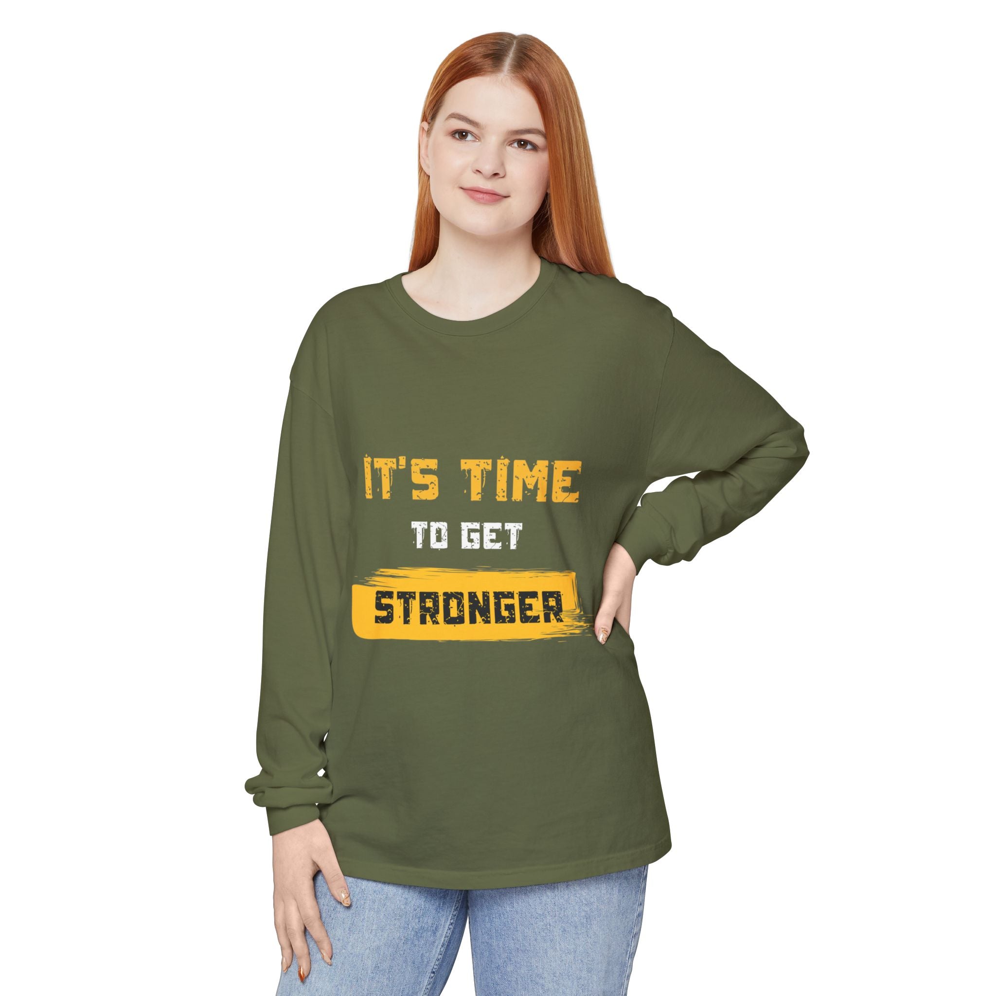 Unisex Motivational Long Sleeve Tee - 'It's Time Stronger' - Perfect Gift for Fitness Lovers, Gym Attire, Casual Wear, Inspirational [...]