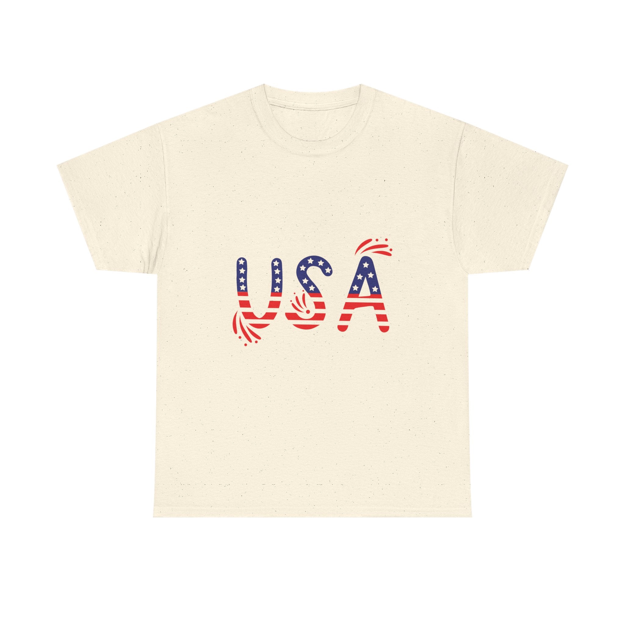 Patriotic USA Tee - Unisex Heavy Cotton T-Shirt for Independence Day, Barbecues, Festivals, Casual Wear, Gift