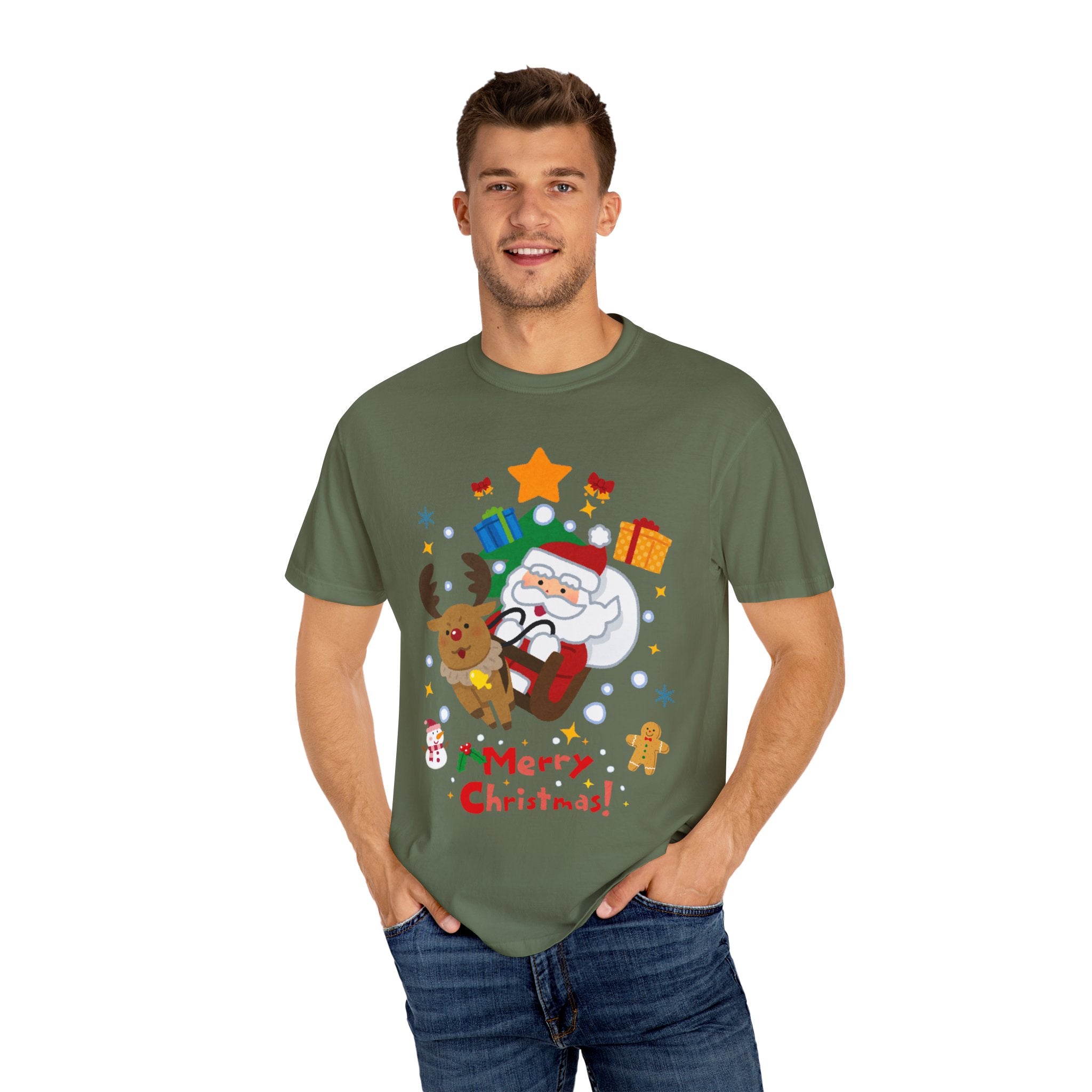 Festive Santa T-Shirt | Christmas Tee, Unisex Holiday Shirt, Merry Christmas Gift, Cute Design for Kids & Adults