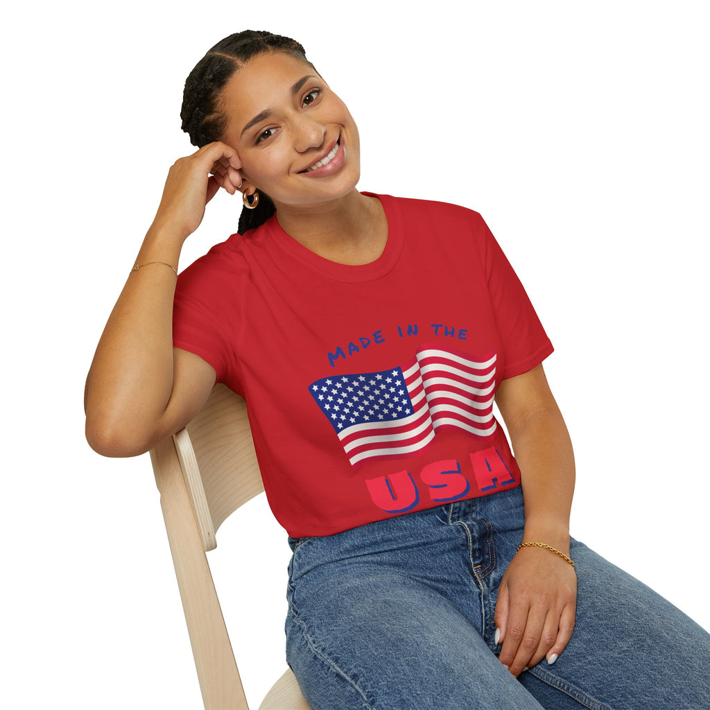 Patriotic Unisex T-Shirt, USA Flag Tee, Made in the USA Shirt, Independence Day Apparel, Gift for Veterans, Casual Wear