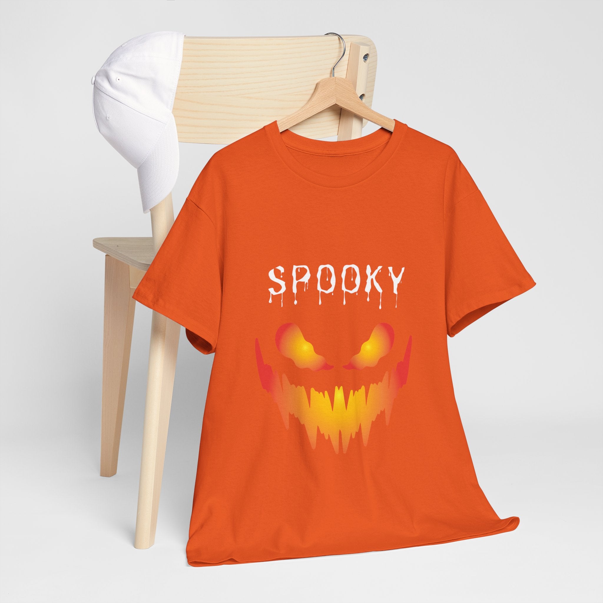 Spooky Unisex Heavy Cotton Tee - Halloween Shirt, Goth Fashion, Casual Wear, Festival Tee, Gift for Horror Fans