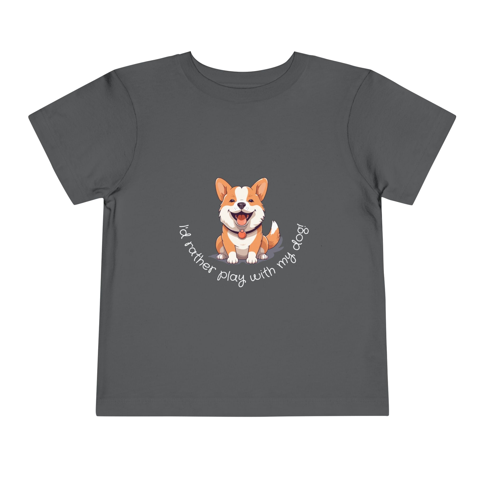 Cute Dog Lover Toddler Tee, I'd Rather Play with My Dog, Perfect for Dog Lovers, Birthday, Gift for Kids, Everyday Wear