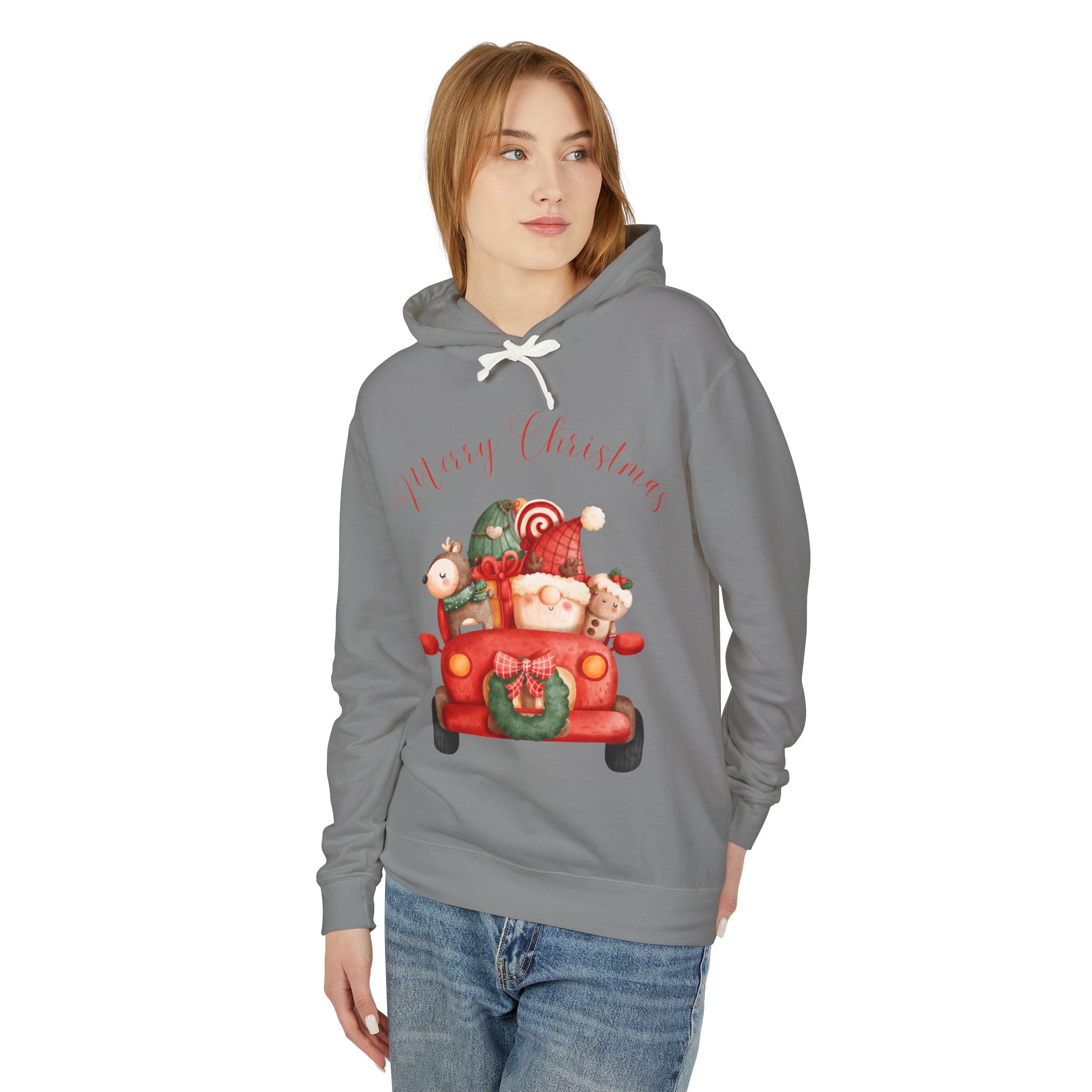 Merry Christmas Hoodie, Unisex Lightweight Sweatshirt, Holiday Gift, Cozy Christmas Sweatshirt, Festive Apparel, Christmas Outfit