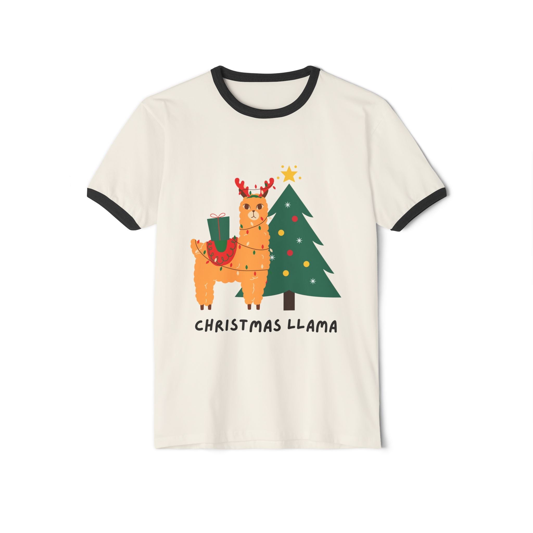 Festive Christmas Llama T-Shirt, Fun Holiday Tee, Unisex Gift, Cute Winter Apparel, Cozy Christmas Clothing, Seasonal Statement Shirt