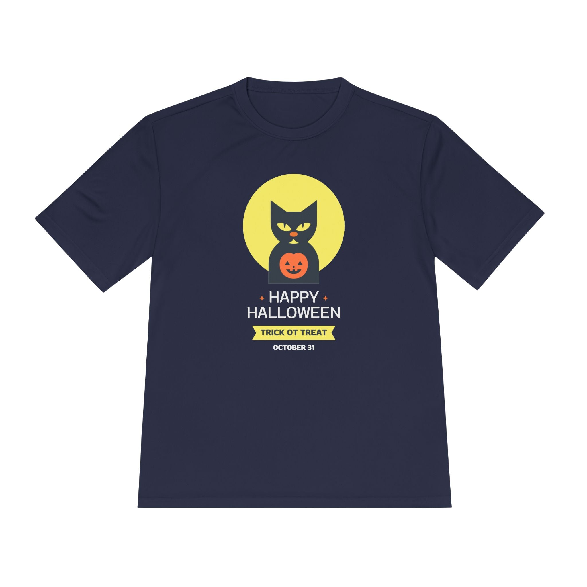 Halloween Cat Unisex Moisture Wicking Tee, Spooky T-Shirt, Trick or Treat Tee, Halloween Costume Shirt, Fall Apparel