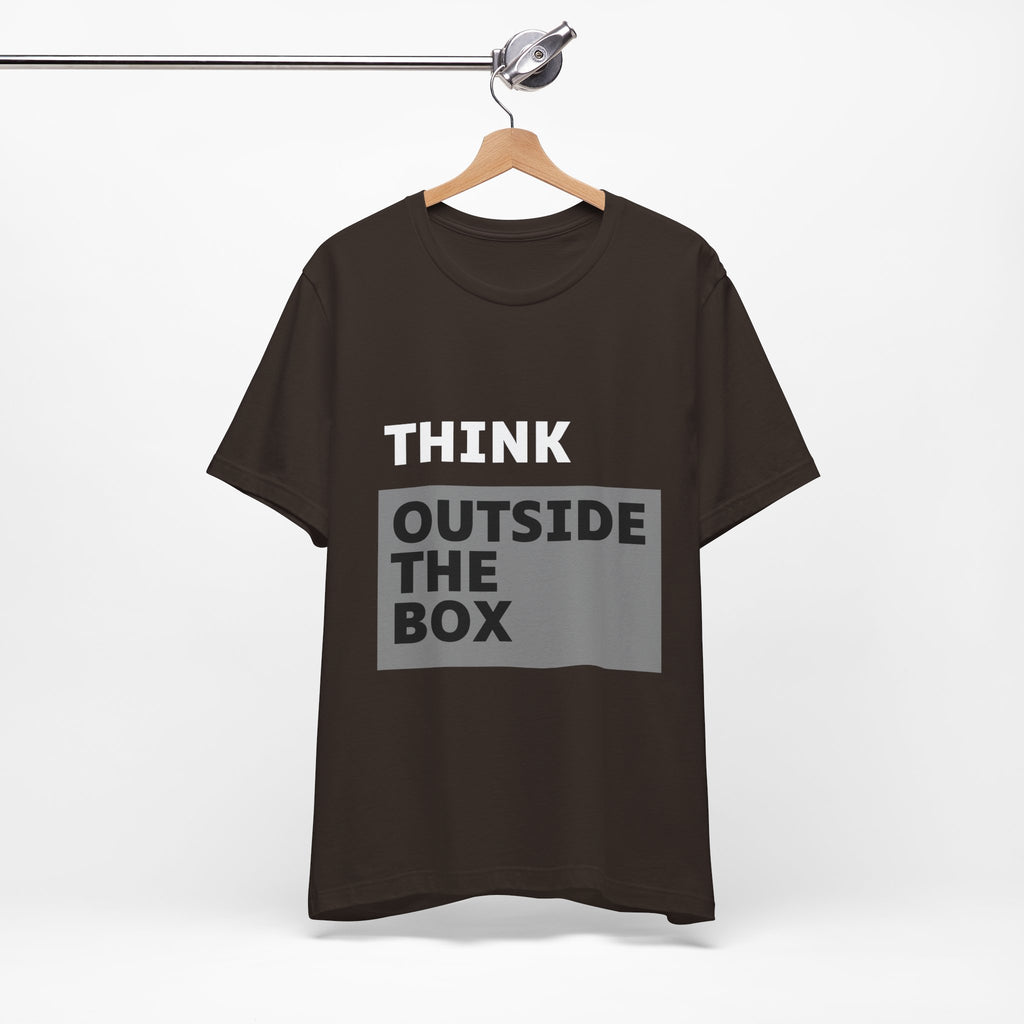 Think Outside the Box Unisex Tee, Short Sleeve T-shirt, Unique Design Shirt, Creative Tee, Unisex Graphic Tee