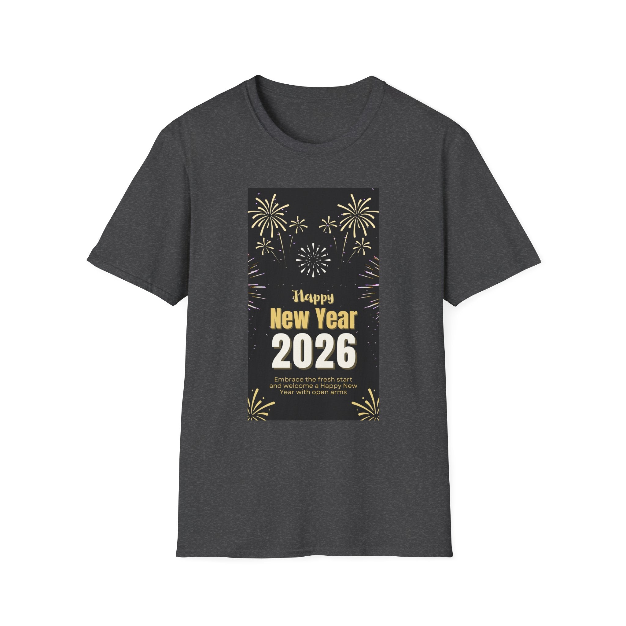 Happy New Year 2026 Unisex Softstyle T-Shirt, New Year Celebration Tee, Unisex Graphic Shirt, Festive Apparel, Holiday Gift