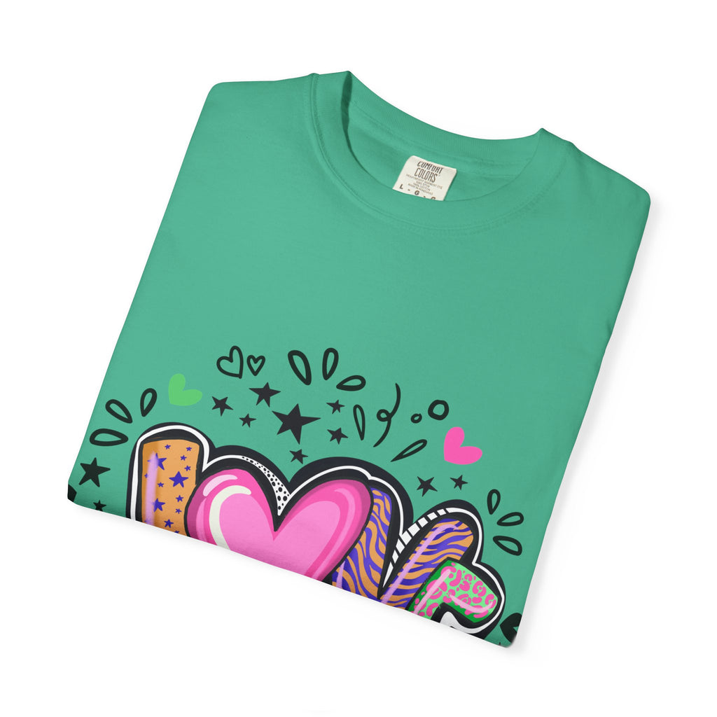 Love Vibes Unisex Garment-Dyed T-shirt | Perfect for Valentine's Day, Anniversaries, Casual Wear, Gifts, and Everyday Love