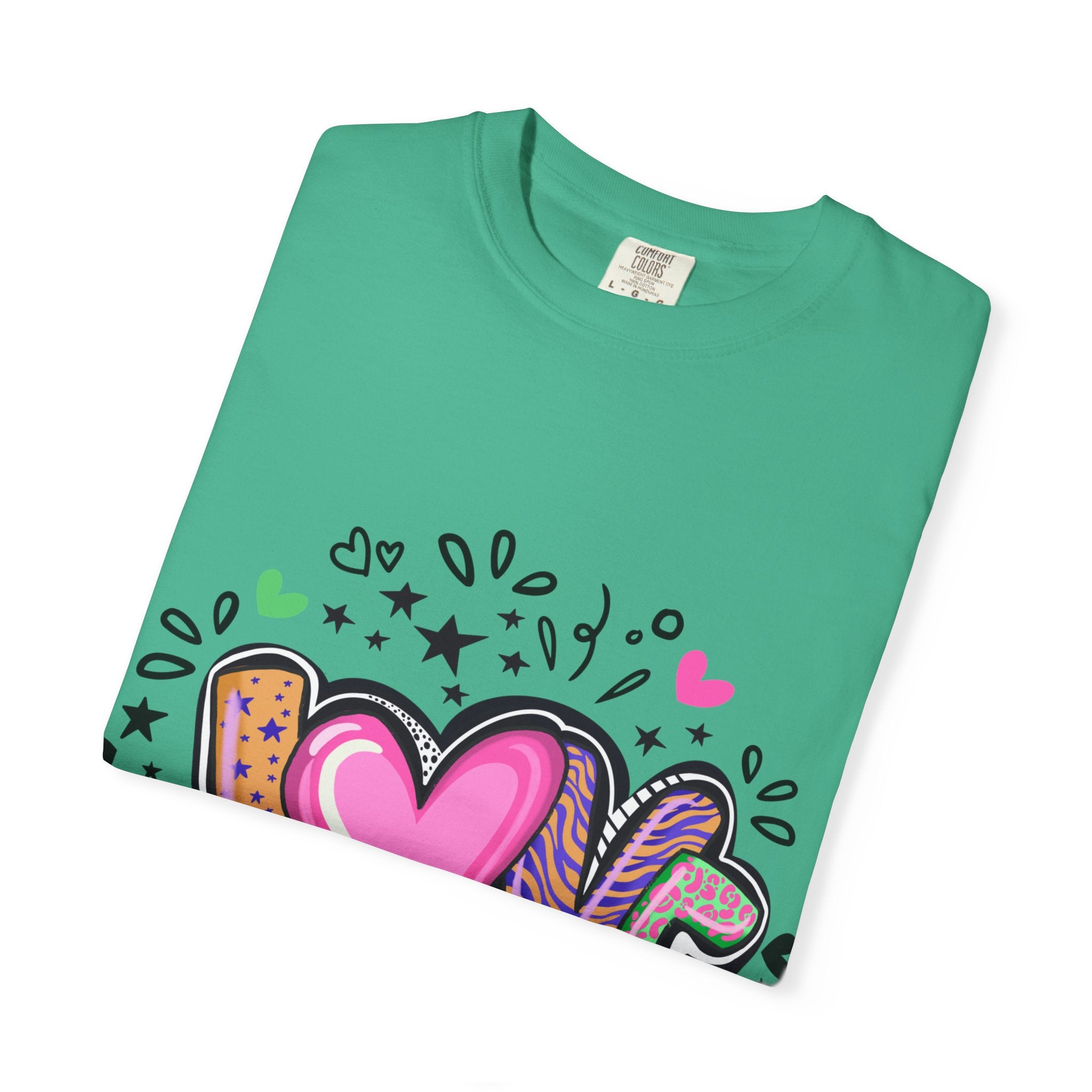 Love Vibes Unisex Garment-Dyed T-shirt | Perfect for Valentine's Day, Anniversaries, Casual Wear, Gifts, and Everyday Love