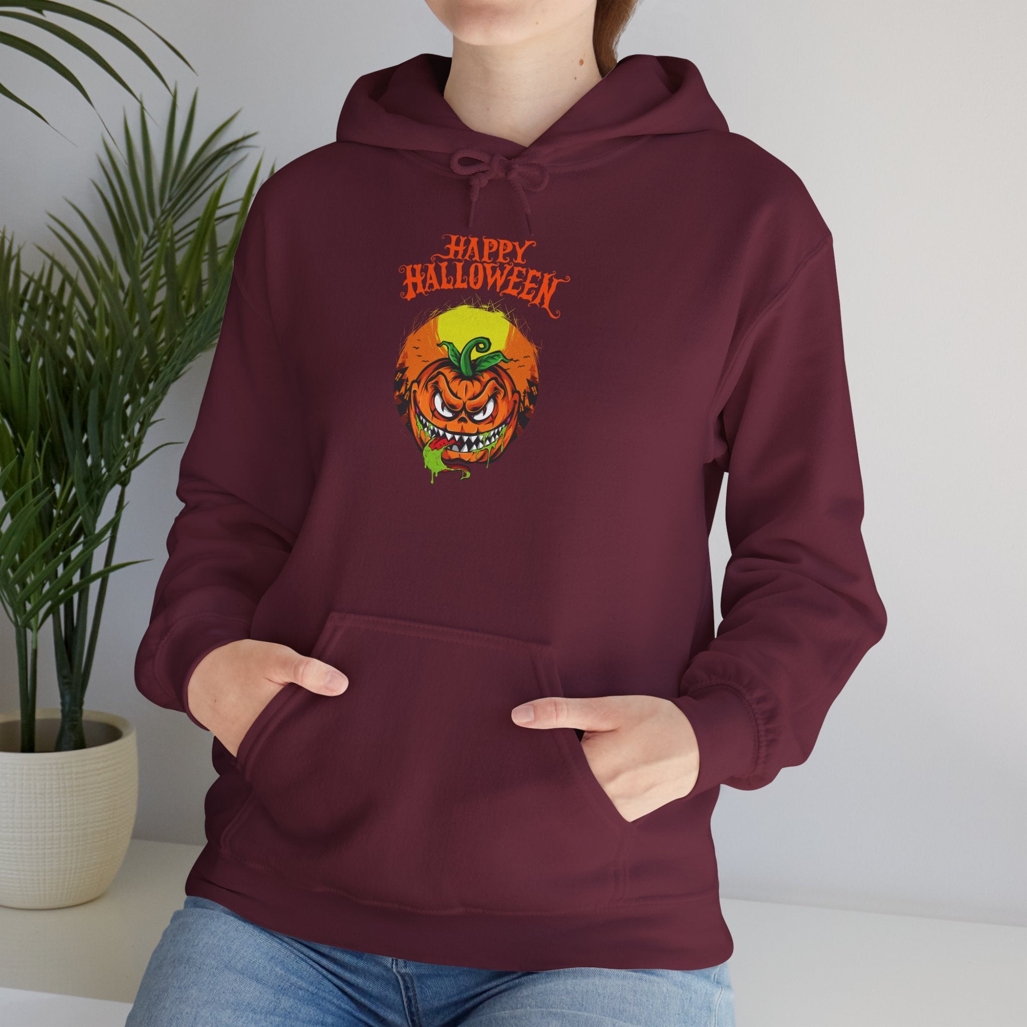 Halloween-Themed Unisex Hooded Sweatshirt, Cozy Halloween Apparel, Witch Design Hoodie, Fall Outfit, Spooky Season Gift